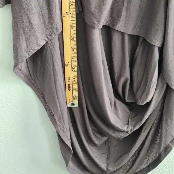 Marcella Small Anthracite Iris Tunic Top Long Sleeve Asymmetrical Edgy Flowy NEW - Picture 6 of 9